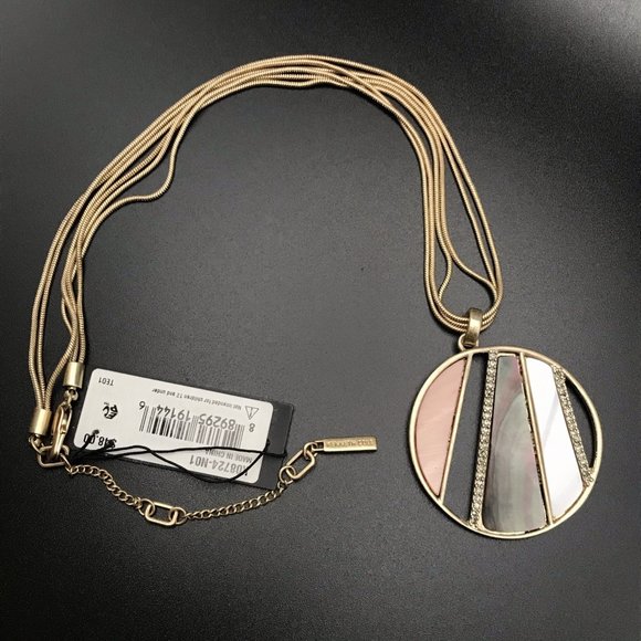 NEW Kenneth Cole NY Geometric Disc Shell Necklace - Picture 5 of 8